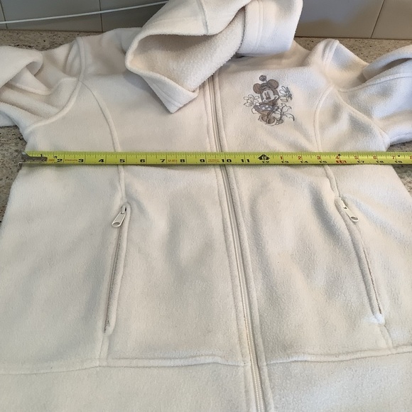 Disneyland Disney Parks Cream Fleece Zip Jacket Medium - Picture 9 of 9